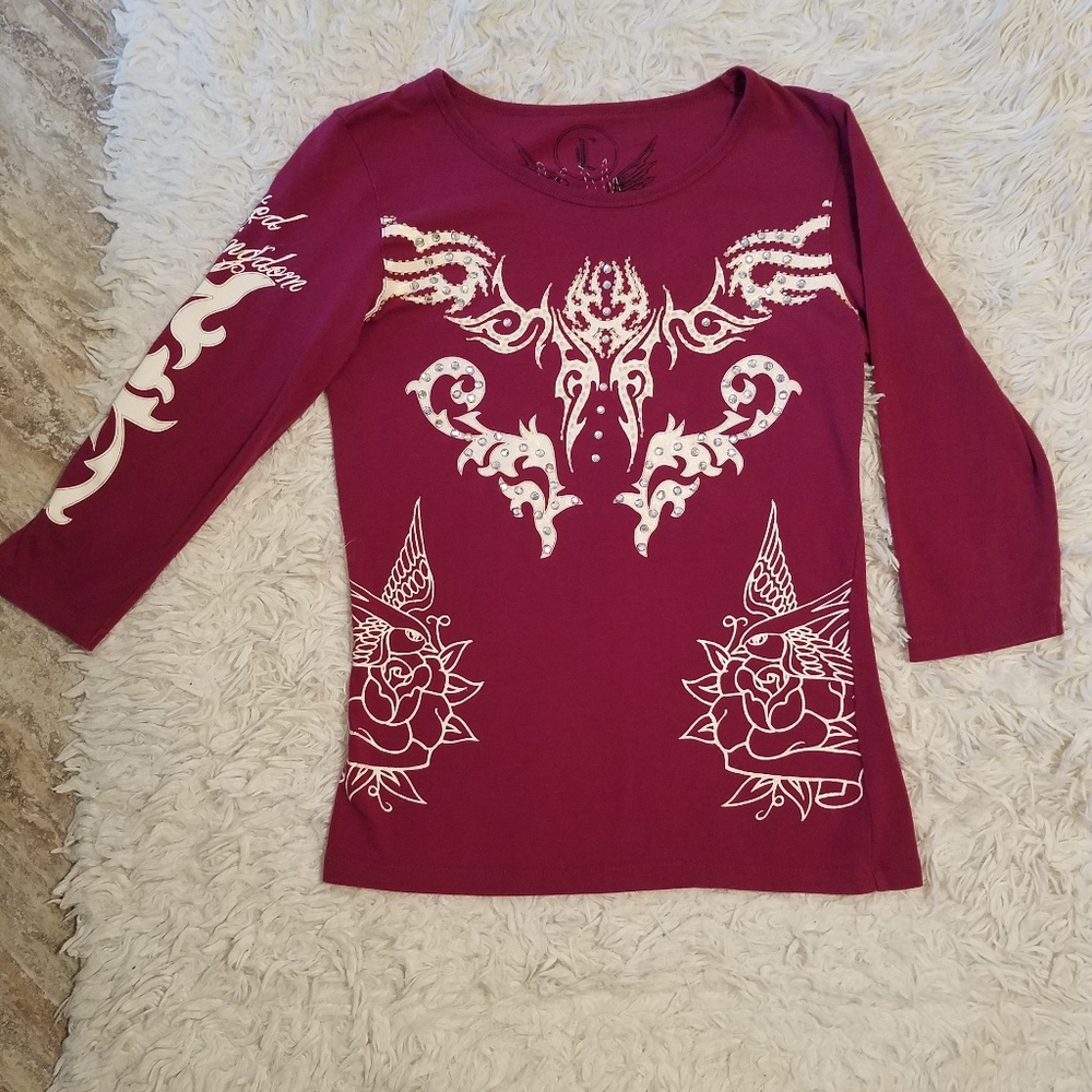 Pepe Jeans / 3/4 Sleeve Embellished Top